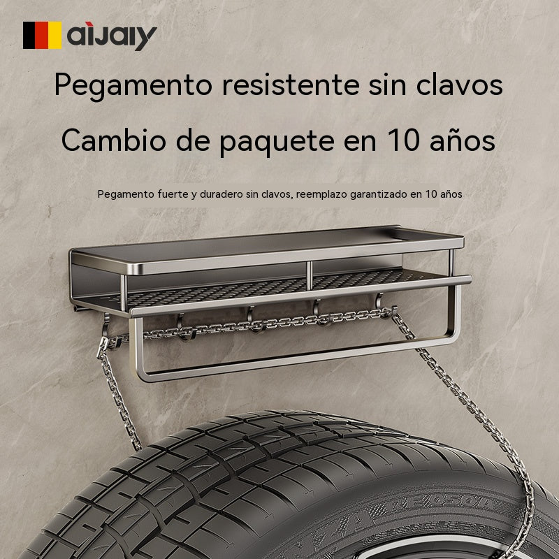 🔥【400*120*40mm】Estante de almacenamiento con ventosa para baño e inodoro: no requiere taladrar