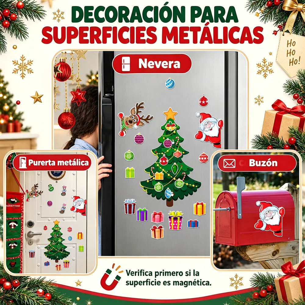 🎄🧲 Imán de PVC Árbol de Navidad para Nevera, Coche y Garaje | Decoración Reutilizable sin Adhesivo ✨