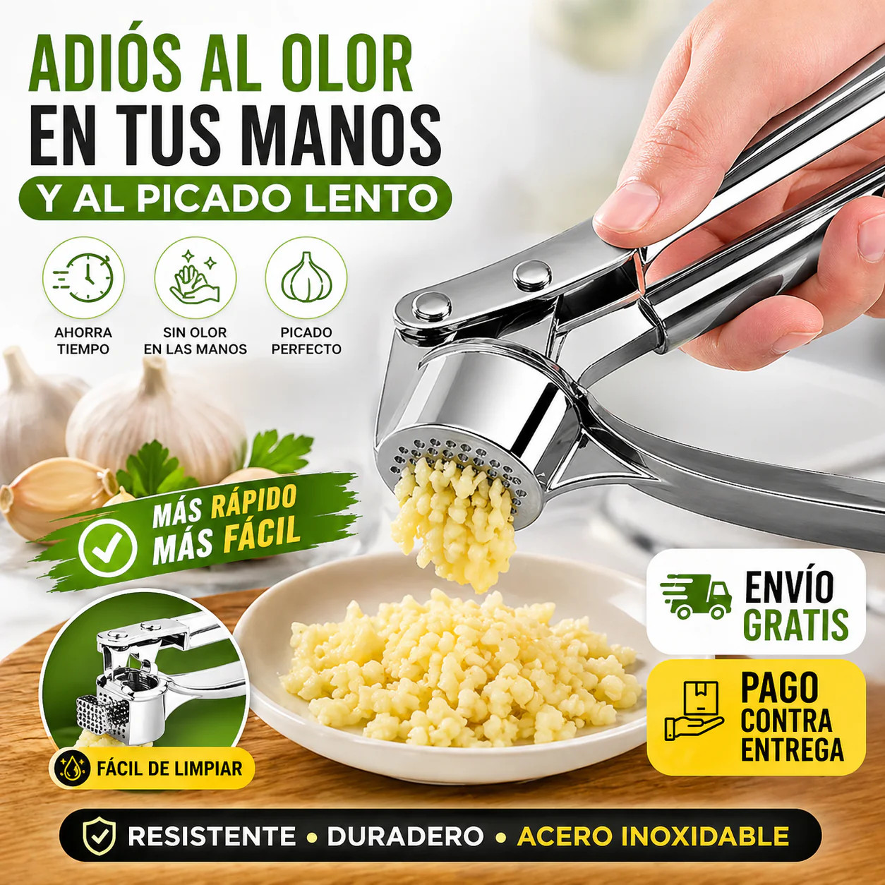 ⚡Compra 1 y recibe 1 gratis🧄 2 piezas 24€⚡Prensa de ajo rápida y eficiente – cocina sin esfuerzo, sin olor y sin desorden
