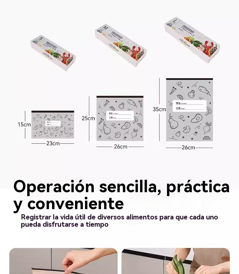 🔥10 pequeñas + 10 medianas + 10 grandes🔥Un total de 30 bolsas de papel de aluminio antibacterianas, súper fáciles de usar, para conservar la frescura.