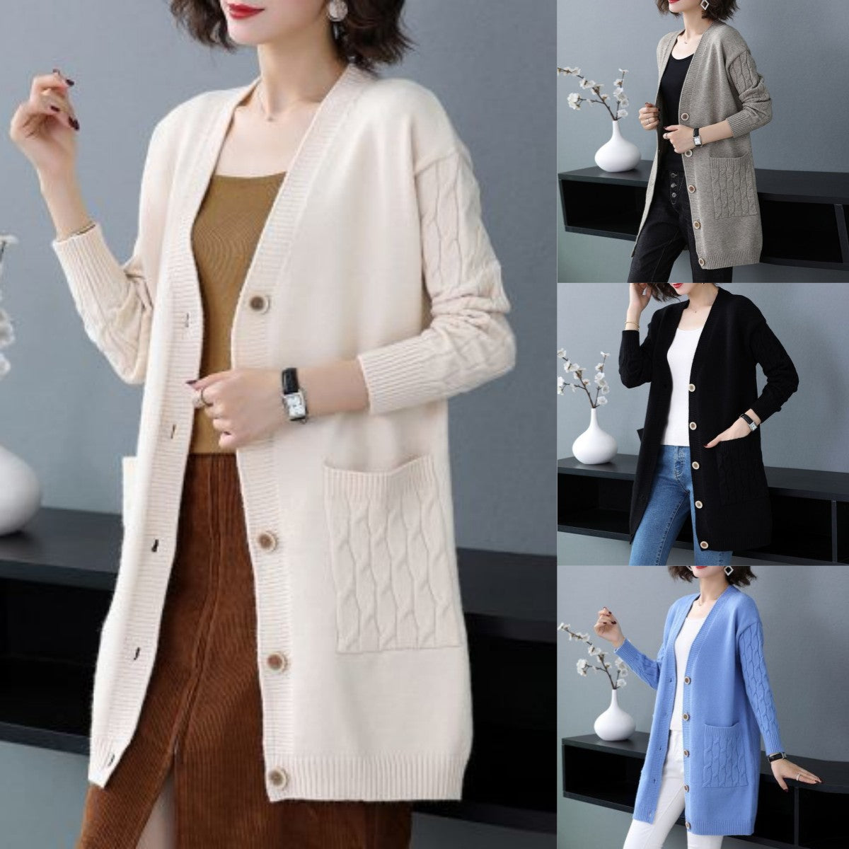 【Novedad】 Cárdigan holgado y grueso para mujer, otoño e invierno 2025