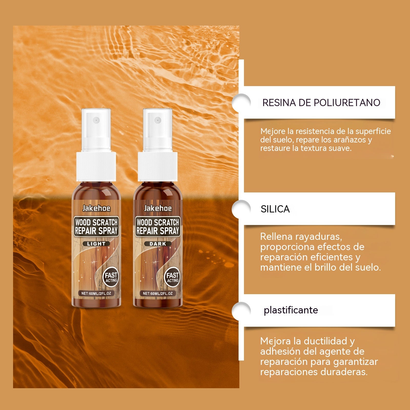 🌟(2 botellas)🌳 Limpiador y abrillantador para suelos de madera