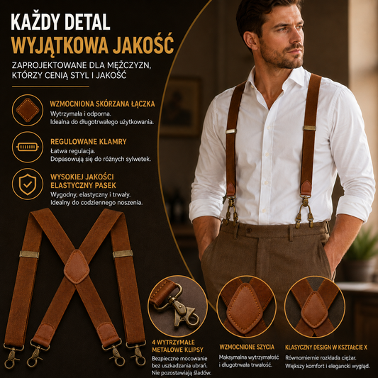 📢📢 50% zniżki! ⏰ Szelki męskie krzyżowe (z haczykami)