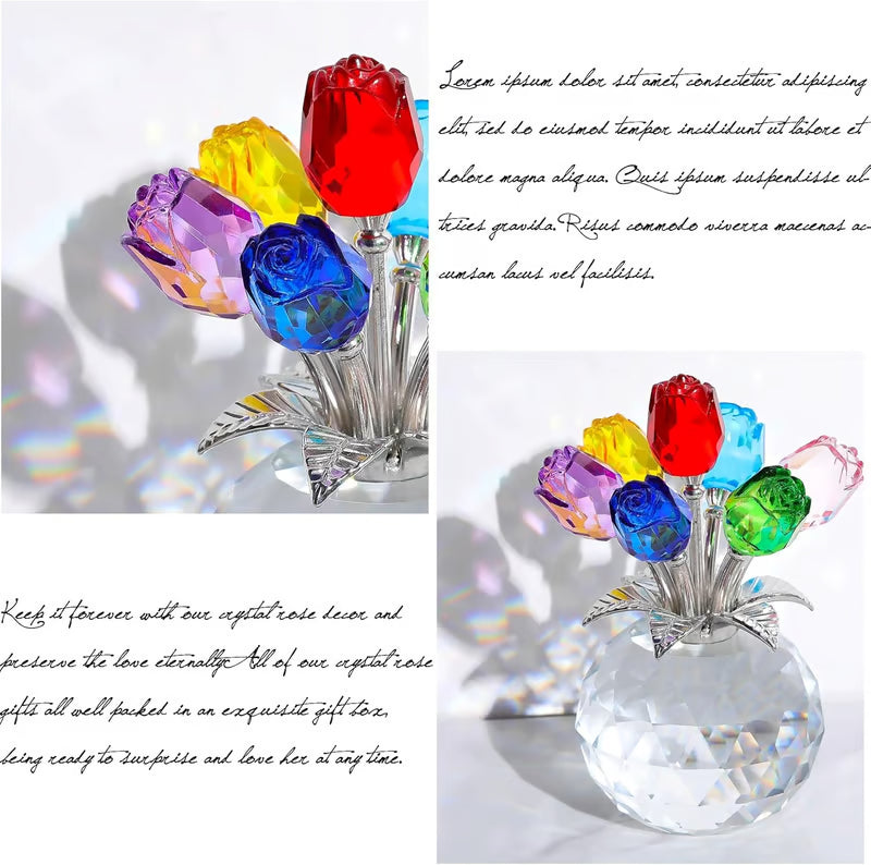 💒🌹💎 Rosa de cristal colorida: amor que nunca se desvanece.🔥