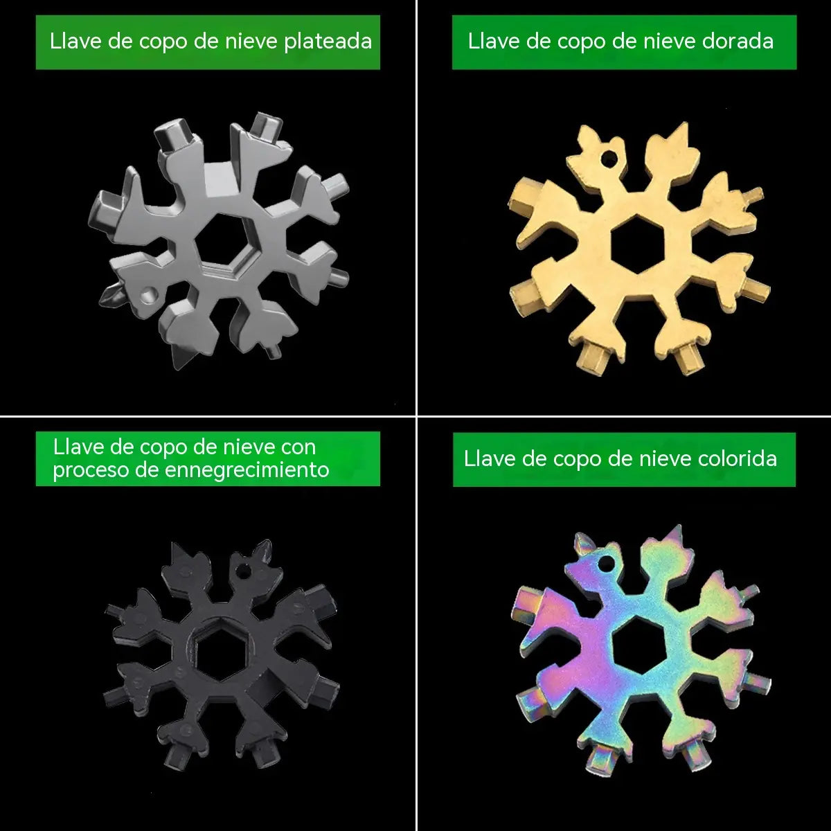 🔥【Compra 2 y llévate 2 gratis】🔧🔩 Llave inglesa portátil 18 en 1 con forma de copo de nieve