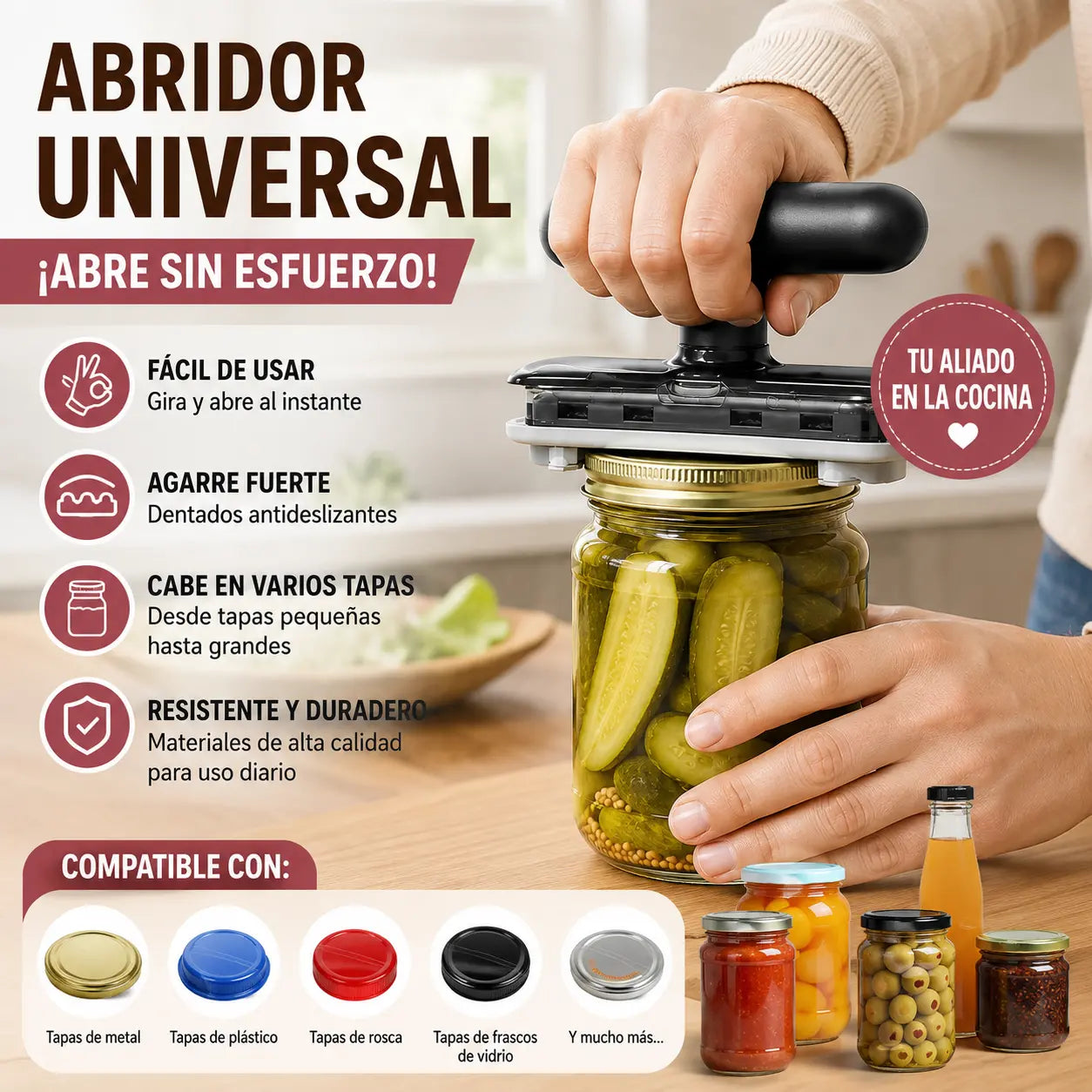 【Compre 1 y llévese 1 gratis】(2 piezas)Abridor de botellas multifuncional, utensilio de cocina para el hogar.