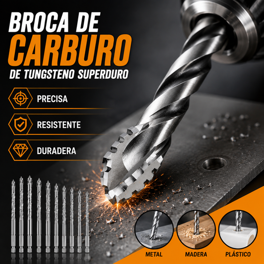 🥇【Juego de 7 piezas (3+4+5+6+8+10+12 mm)】Broca excéntrica de carburo de tungsteno súper duro de séptima generación con borde dentado