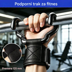 🔥Komplet dveh fitnes kavljev za bodybuilding in dvigovanje uteži, 125 mm razširjena opora, nedrseči zapestni trakovi, nosilnost 250 kg za zgibe in mrtvi dvig.