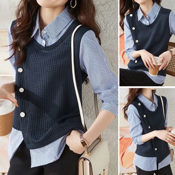 💕【S-3XL】Camisa de manga larga fina irregular de nuevo diseño para mujer