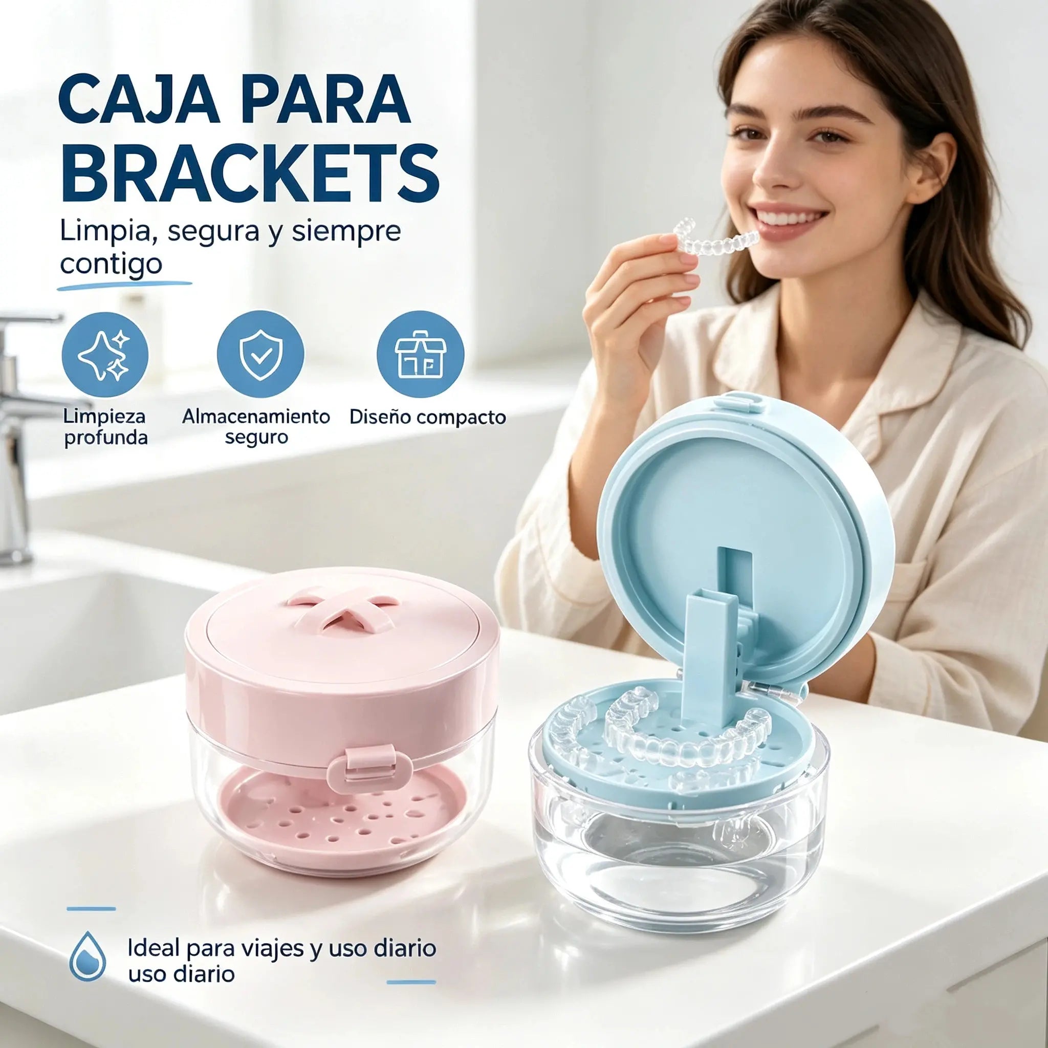 🔥Novedad, ¡Producto estrella!❤️‍🔥 Caja multifuncional para guardar aparatos de ortodoncia