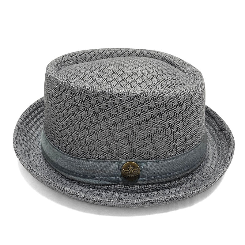 🤠🎩Sombrero de sol de malla transpirable para exteriores, estilo británico, estilo jazz.