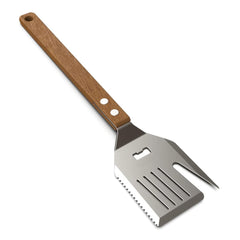 🔥🍖 Recipiente multifuncional 5 en 1 para barbacoa con cuchillo, tenedor y mango de madera.