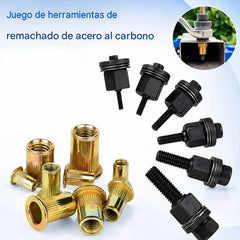 【166 piezas】🏆¡Último día de oferta especial, ahorra un 49%!🛠️Herramientas para remaches roscados, juego de remaches roscados M3, M4, M5, M6 y M8