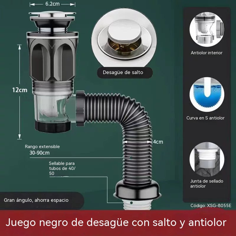 📢📢 ¡50% de descuento! ⏰🔥（2 piezas）🛠️ Manguera de desagüe telescópica e inodora 🚿💨🧰