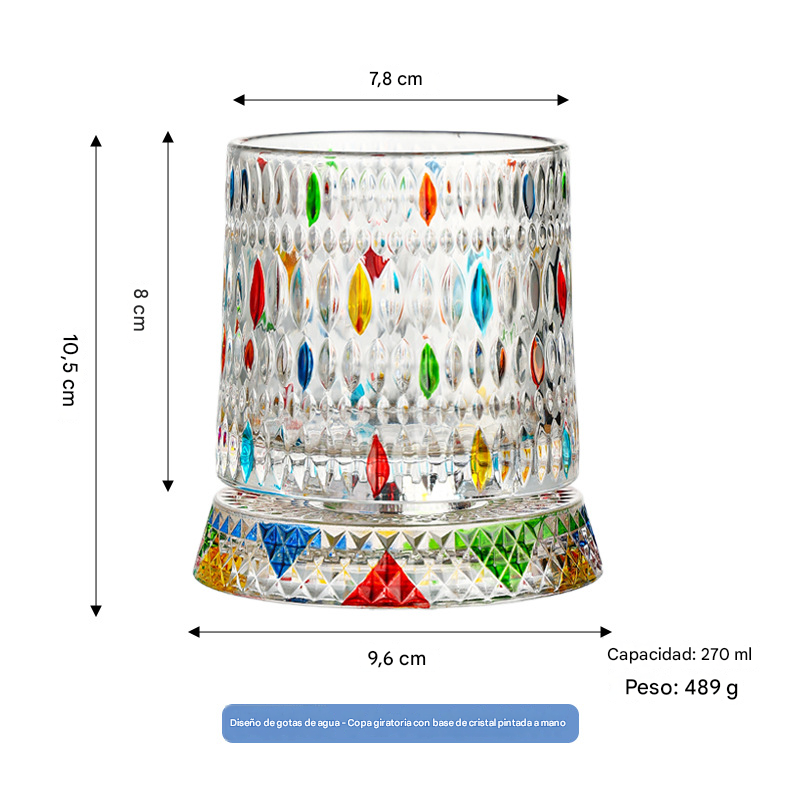 🥃【270ml】💎Vaso de whisky giratorio 360°, vaso de licor antiestrés pintado