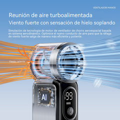 ❄Ventilador portátil de alta velocidad con sistema de superrefrigeración.