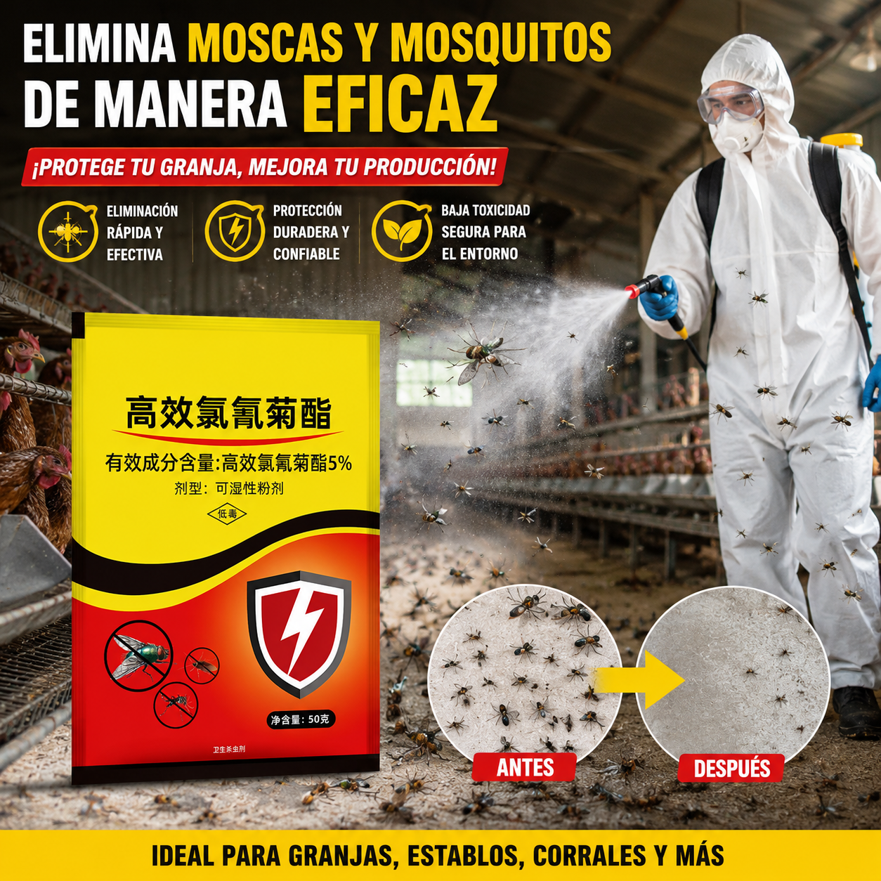 🦟【Compra 3 y llévate 3 gratis】Insecticida en polvo multiusos, apto para uso en seco y húmedo. Un paquete elimina moscas, mosquitos, cucarachas y hormigas.