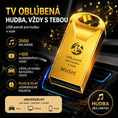 🔥🔥【32 GB】Vysokokvalitný univerzálny USB kľúč pre hudbu do auta【2500 populárnych skladieb + 100 videí】