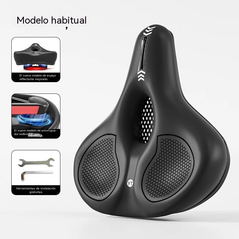 🚲Sillín de bicicleta de silicona engrosada: relleno de espuma de alta densidad 🧽, alivia el dolor 💆‍♂️, proporciona absorción de impactos 🔨, adecuado para bicicletas de montaña 🚵‍♂️ y bicicletas de carretera 🚴‍♀️