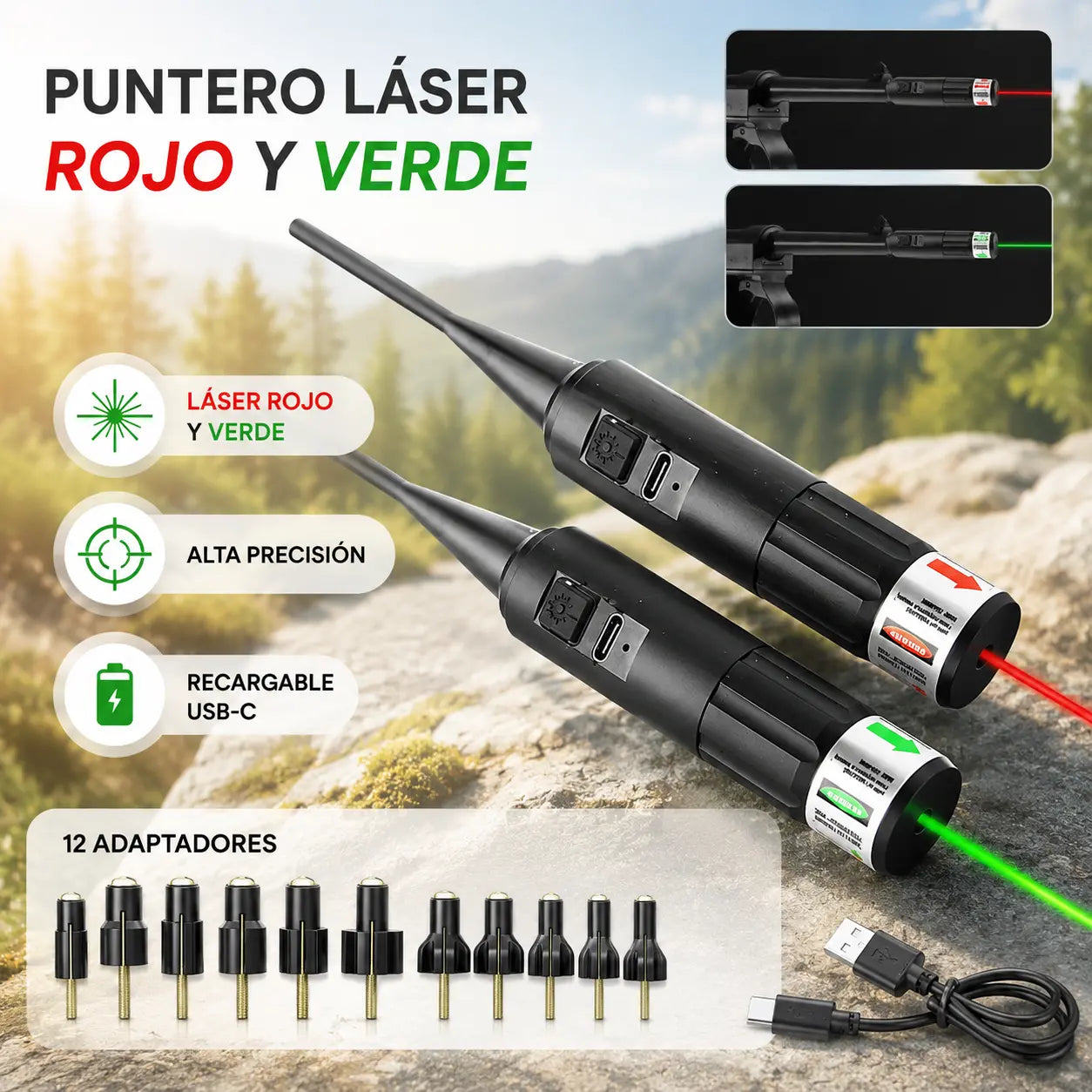 🎉Juego de mira láser roja ajustable