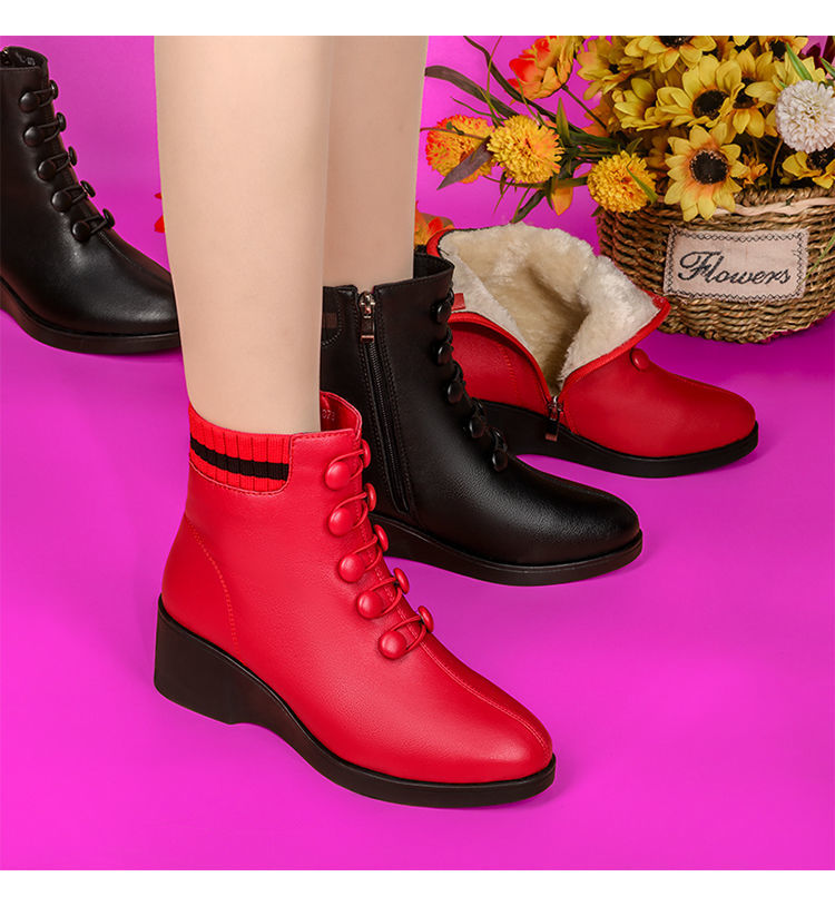 💟【45% DE DESCUENTO】👢【35-41】Botas de tacón inclinado de cuero suave populares de otoño e invierno para mujer