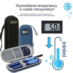 ❄️✈️Przenośna chłodziarka do insuliny ze wskaźnikiem temperatury