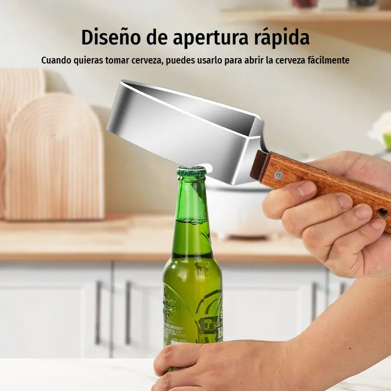🔥2 unidades🍉Cortador de sandía multifuncional de acero inoxidable — diseño triangular con función para abrir tapas de botellas✂️