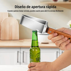 🔥2 unidades🍉Cortador de sandía multifuncional de acero inoxidable — diseño triangular con función para abrir tapas de botellas✂️