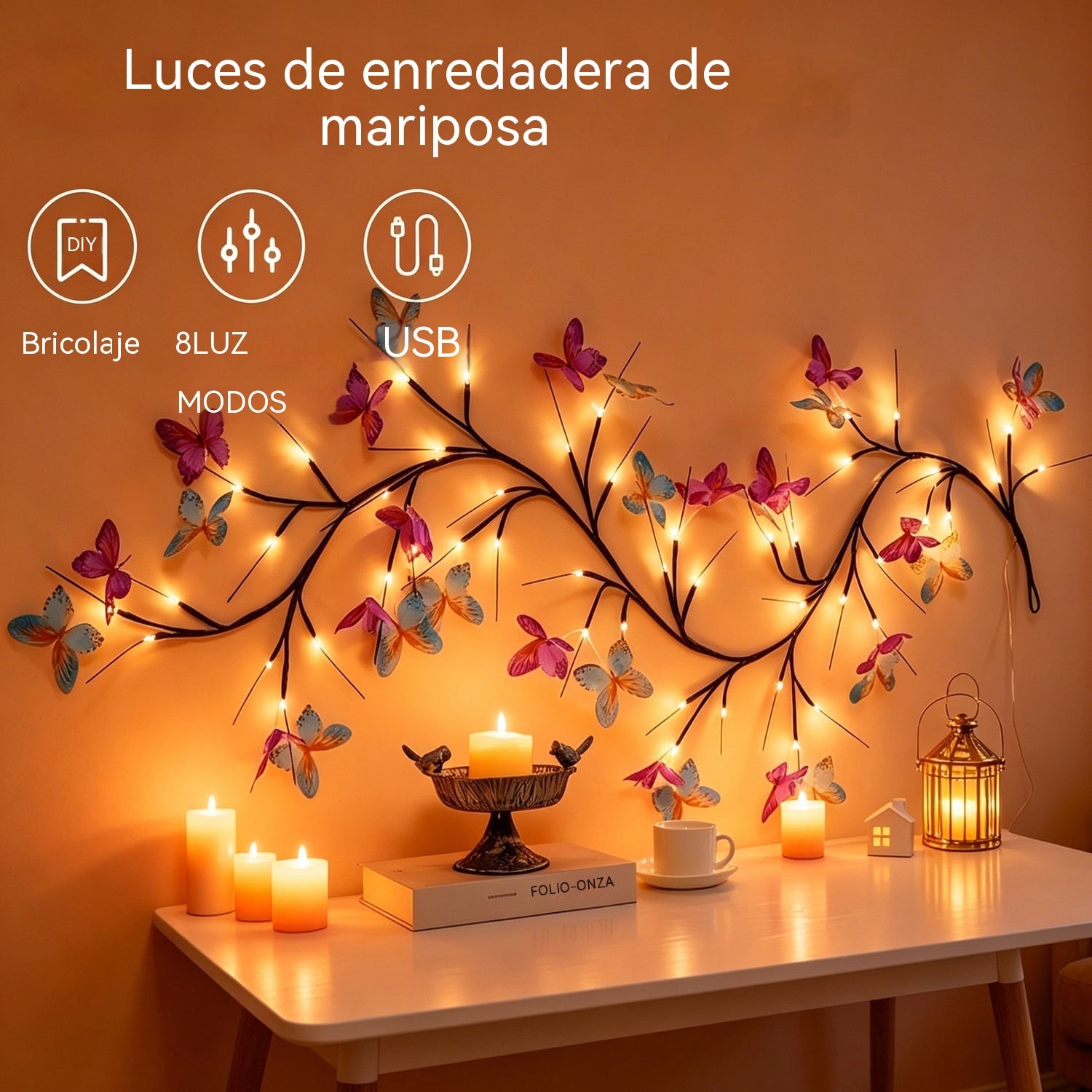 ✨ Luces LED Flexibles en Forma de Enredadera con Mariposas – Decora tu Hogar con un Ambiente Mágico y Cálido 🦋💡