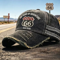 🧢🌟Az állítható retró Route 66 baseballsapka tökéletes választás a kerékpározás szerelmeseinek.