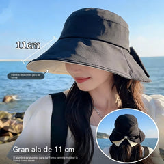 🎀🎀 50% de descuento 👒 | Gorro retro con lazo: plegable y transpirable, un básico para el verano.