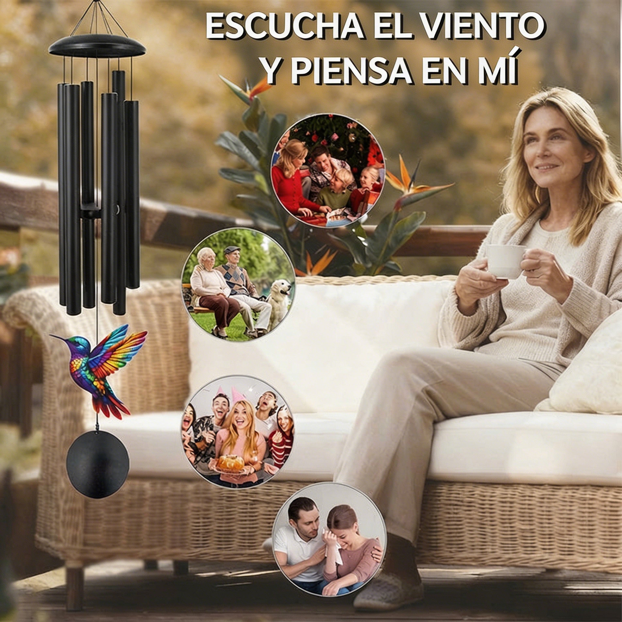 🕊️🔔 ¡OFERTA FLASH 50%! Carillón de Viento Vintage de Metal para Jardín – Aluminio Anodizado, Sonido Apacible, Resistente a la Intemperie, Ideal para Terraza y Balcón 🌿
