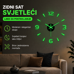 🕑✨Reloj de pared acrílico luminoso 3D sin necesidad de taladrar (requiere montaje)