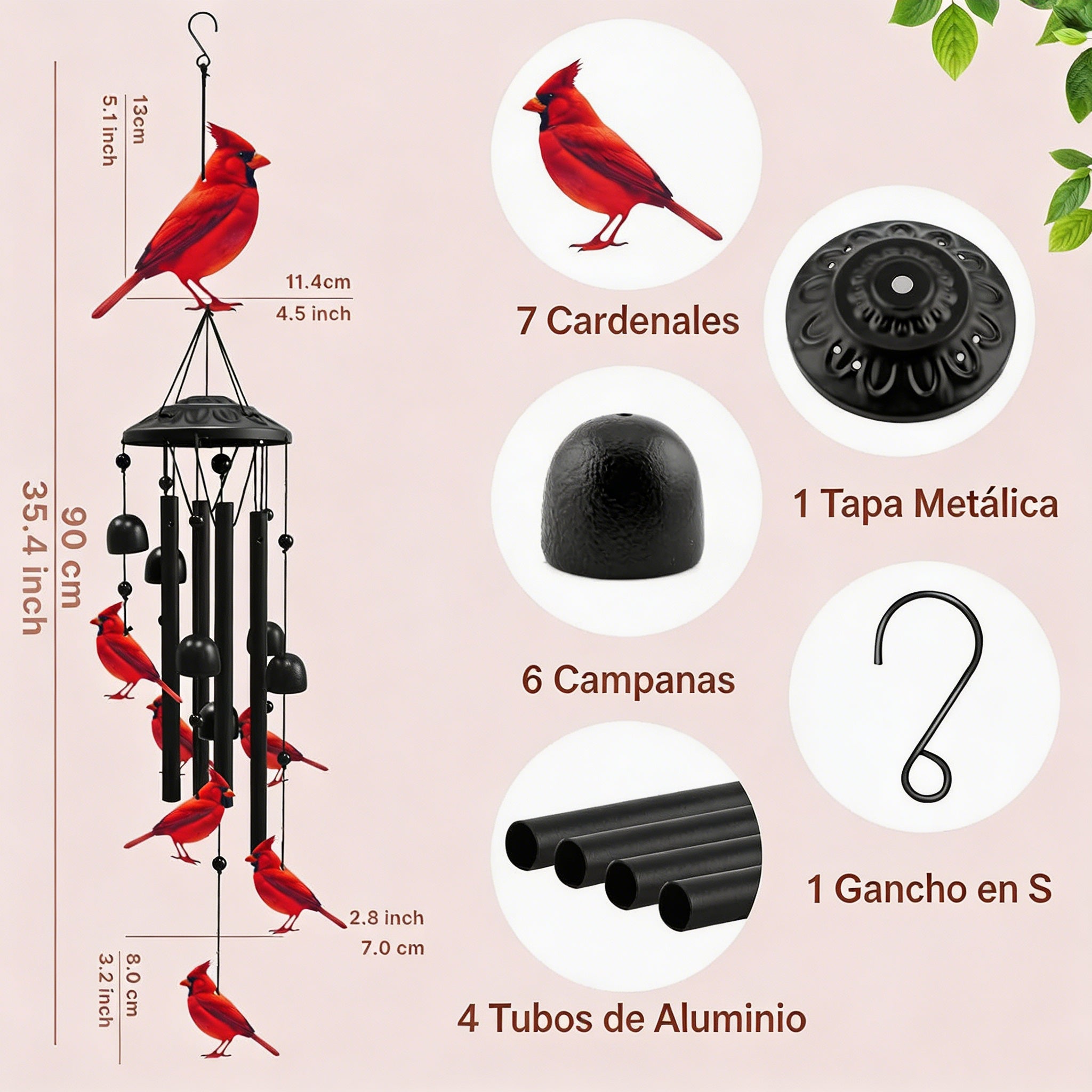 🕊️🔔 ¡OFERTA FLASH 50%! Carillón de Viento Vintage de Metal para Jardín – Aluminio Anodizado, Sonido Apacible, Resistente a la Intemperie, Ideal para Terraza y Balcón 🌿