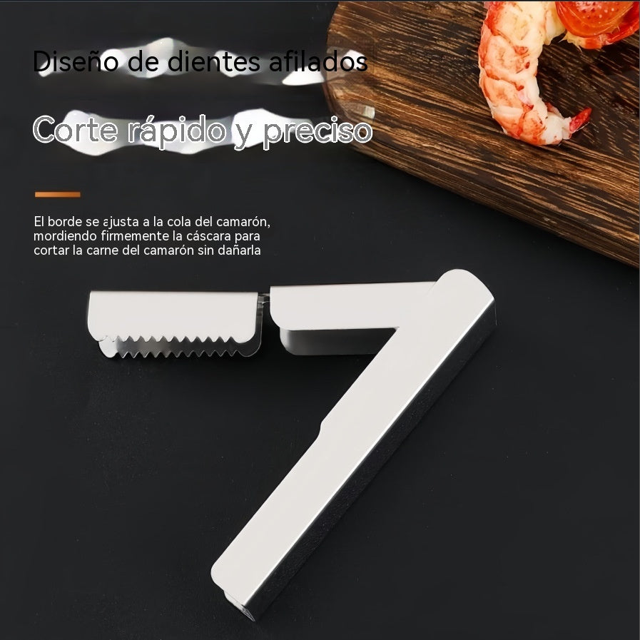 🦐【5 piezas】🦞 Pelador de langosta de acero inoxidable: construcción duradera, mango ergonómico e ideal para acceder fácilmente a la carne de langosta 🍽️