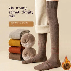 🎁【5 párov】Hrubé, dlhé, jednofarebné zimné ponožky