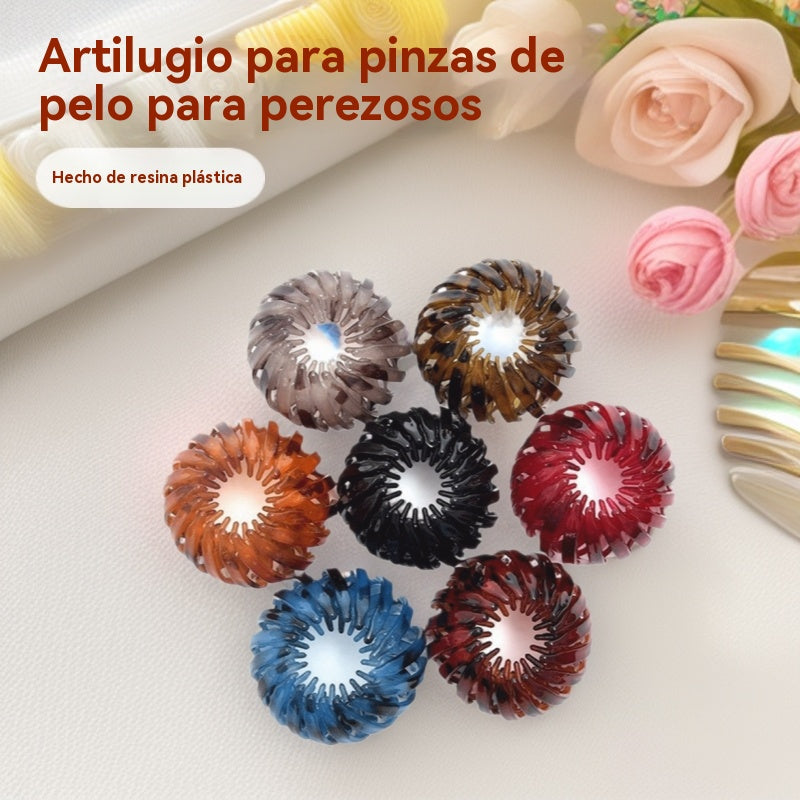 【7 piezas-Contiene 7 colores.】🎀 Nuevas pinzas para el cabello con forma de nido de pájaro: sujetan firmemente colas de caballo altas y moños elegantes, revitalizando instantáneamente tu apariencia.