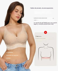 Sujetador Mujer Jelly Sin Aros ✨ Efecto Push Up Natural, Sin Costuras, Ajuste Cómodo, Tejido Suave y Elástico, Sujetador Reductor y Moldeador para Uso Diario 🩷