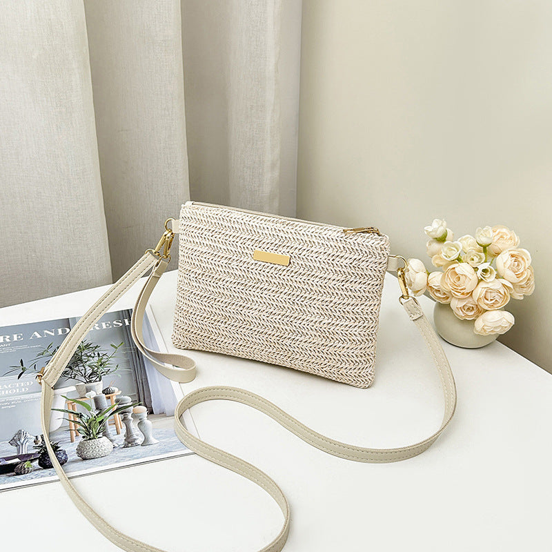 ⏳Oferta por tiempo limitado⏰Bolso de hombro y cartera de mano de paja trenzada para mujer👜