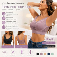 🔥👙【40-120 kg】【Balení 3 kusů】✨ Bezdrátová krajková podprsenka s vysokou podporou pro ženy