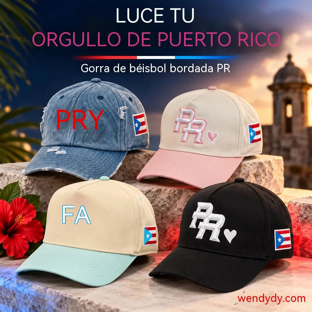 🧢2 artículos por 29 €🎁Gorra de béisbol bordada de Puerto Rico (PR)