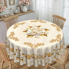 🎉1 pieza 30 euro 🌹 Mantel impermeable con diseño de rosas doradas: efecto relieve, resistente a las manchas y elegante ✨