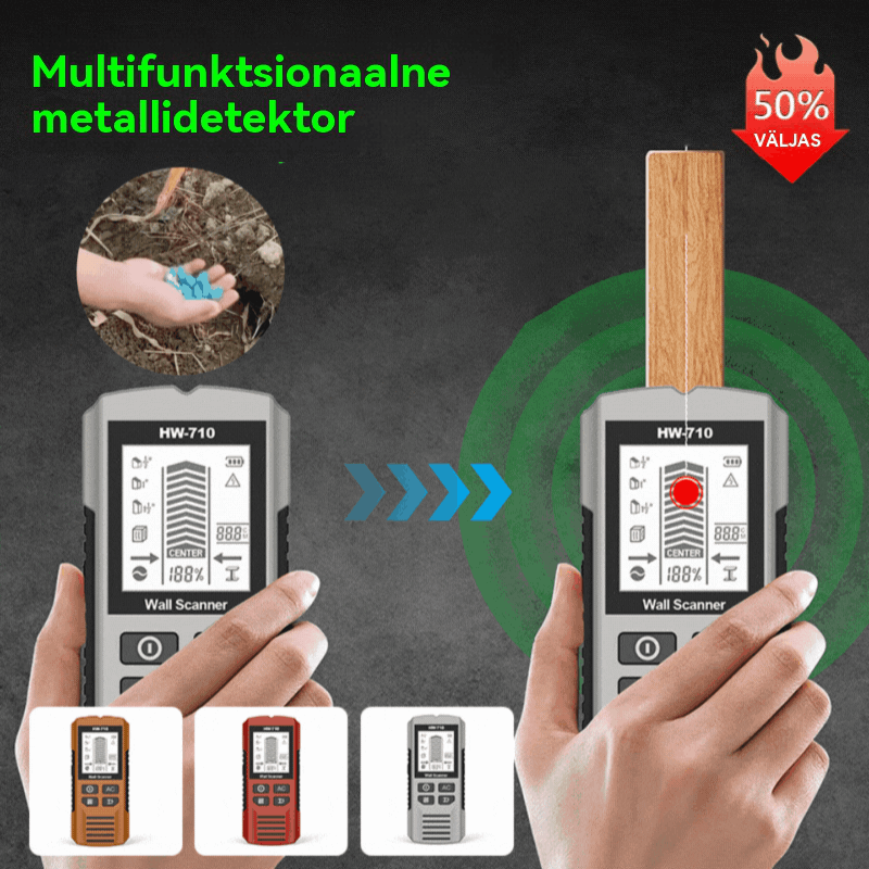 🔍Mitmeotstarbeline metalli-, puidu- ja kaablidetektor; leiab peidetud torud ja kaablid turvaliselt ja täpselt üles.