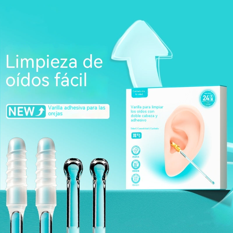 💯【Compra uno y llévate otro gratis】Bastoncillos de algodón para la limpieza de oídos con palitos adhesivos para una limpieza perfecta de los oídos