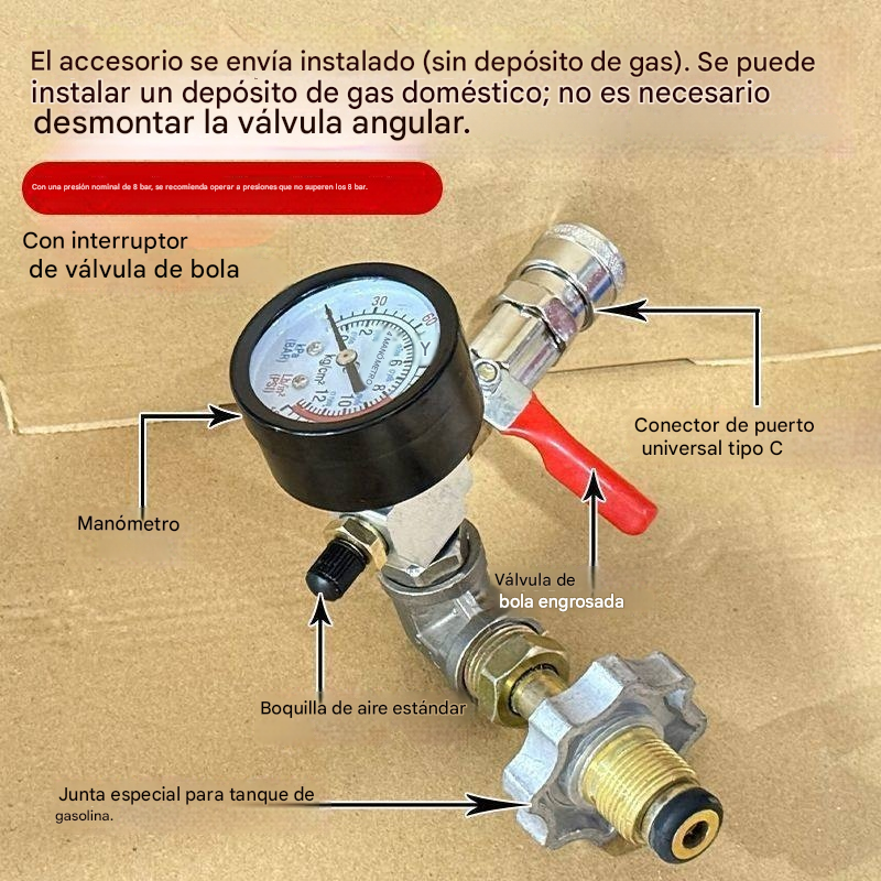 👍👍Manómetro de presión modificado para tanque de GLP. Bomba de aire y herramientas para reparación de neumáticos. Válvula miniatura para extintor de incendios de alta presión para exteriores.【Ventas mensuales: 9999+】