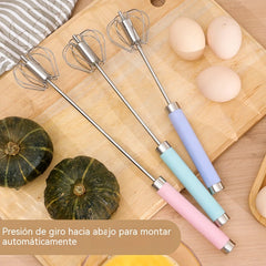 🔥Compre 1 y obtenga 1 gratis（2 piezas）🥚👩‍🍳🍳Batidor de huevos semiautomático de acero inoxidable
