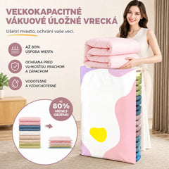 🧳【5-dielna sada】💨 Veľké, stlačiteľné vákuové úložné vrecko: nevyžaduje pumpičku, je nepriepustné a ideálne na úsporu miesta v kufri a doma ✈️