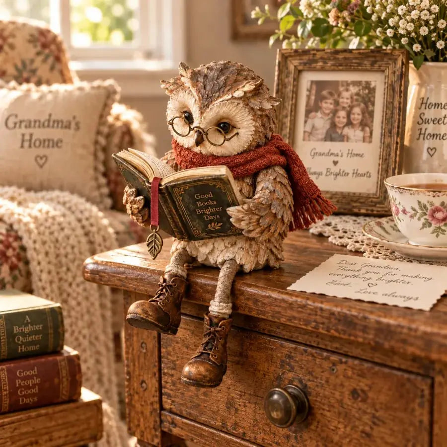 💥 ¡50 % de descuento por tiempo limitado! 🦉 Adorable figura de búho lector