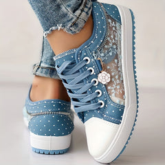 💕【35-42】2025 zapatos de lona de encaje huecos casuales de moda