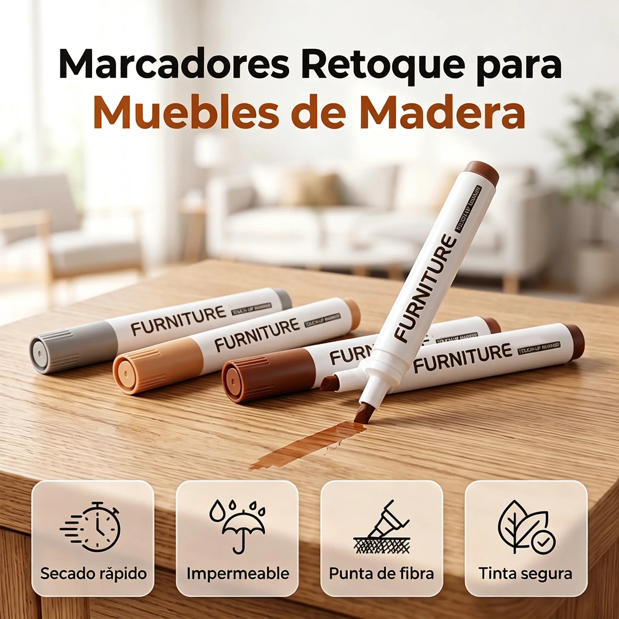 ✨【¡Compra 1 y llévate 1 gratis!】🖌️Lápiz Retocador de Muebles y Madera – Repara Rayones, Bordes y Desgastes al Instante🛠️